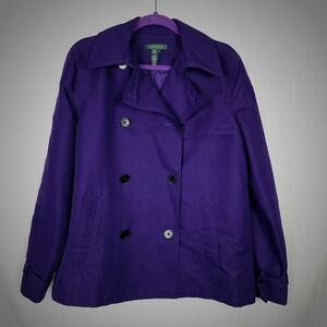 Lauren Ralph Lauren Purple Short Peacoat Jacket